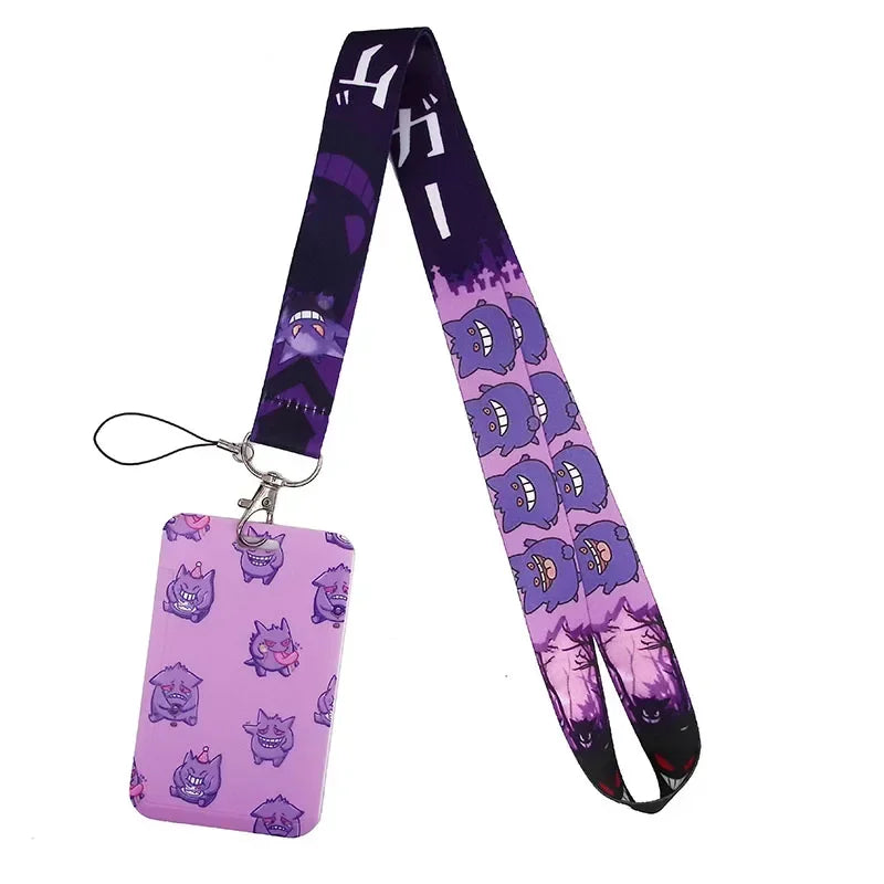 Anime Character Lanyard & Card Holder Set — Stained Glass Art Style | Multiple Variants