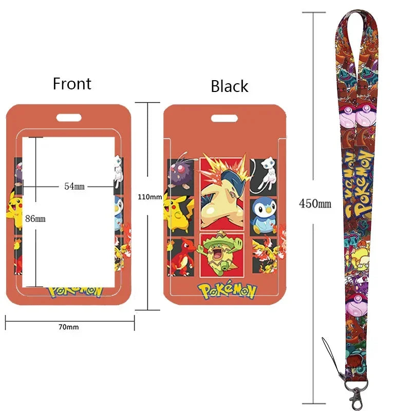 Anime Character Lanyard & Card Holder Set — Stained Glass Art Style | Multiple Variants