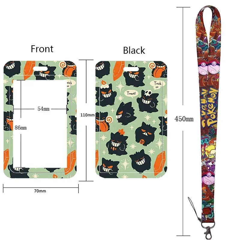 Anime Character Lanyard & Card Holder Set — Stained Glass Art Style | Multiple Variants