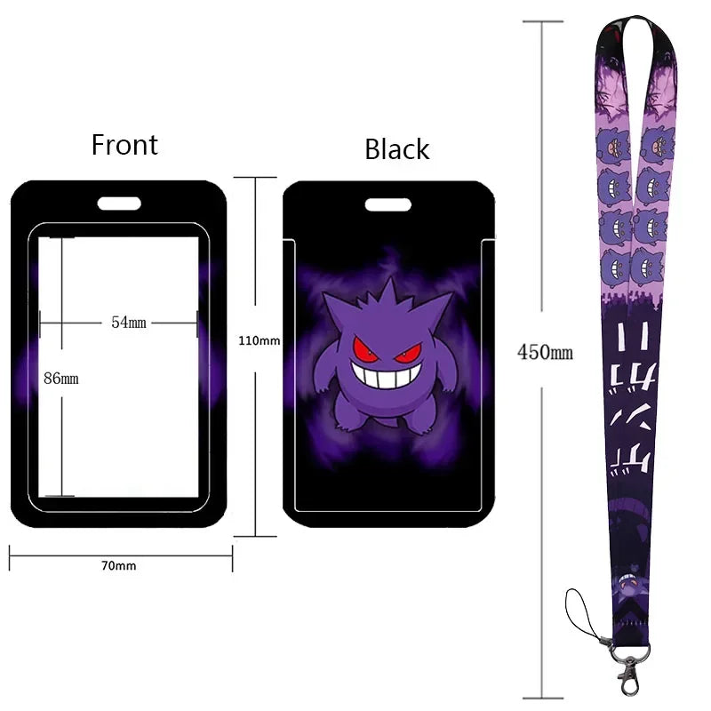 Anime Character Lanyard & Card Holder Set — Stained Glass Art Style | Multiple Variants