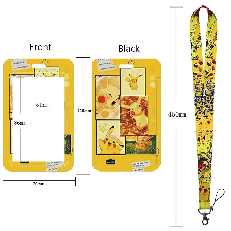 Anime Character Lanyard & Card Holder Set — Stained Glass Art Style | Multiple Variants