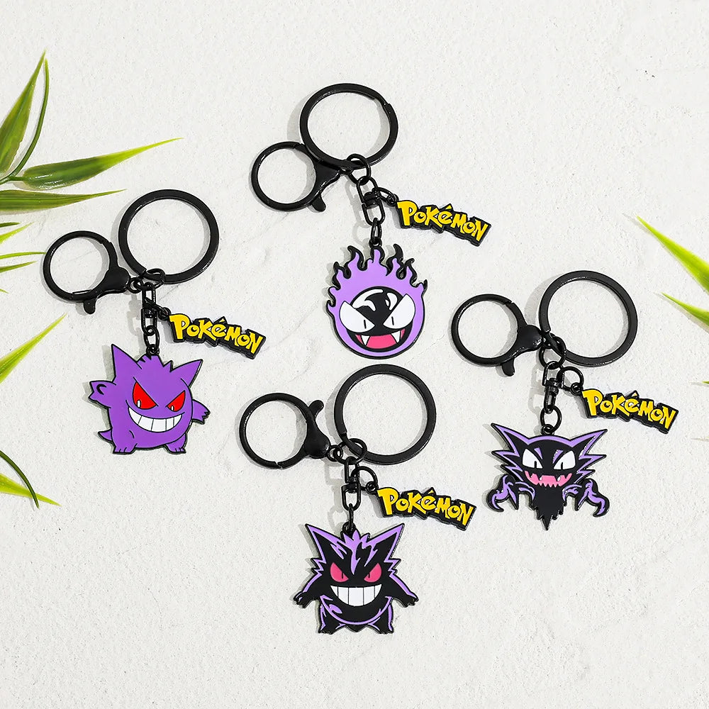 Anime Gengar Keychain New Cute Anime Cartoon Kids Schoolbag Decoration Kawaii KeyRing Festival Surprise Gifts