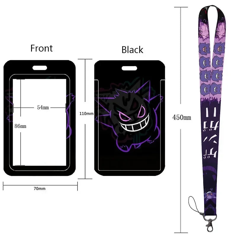 Anime Character Lanyard & Card Holder Set — Stained Glass Art Style | Multiple Variants