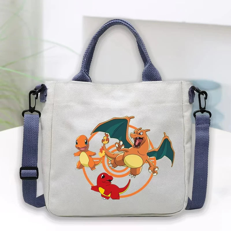 Kawaii Anime Character Canvas Tote Bag — Crossbody & Top Handle | Multiple Variants