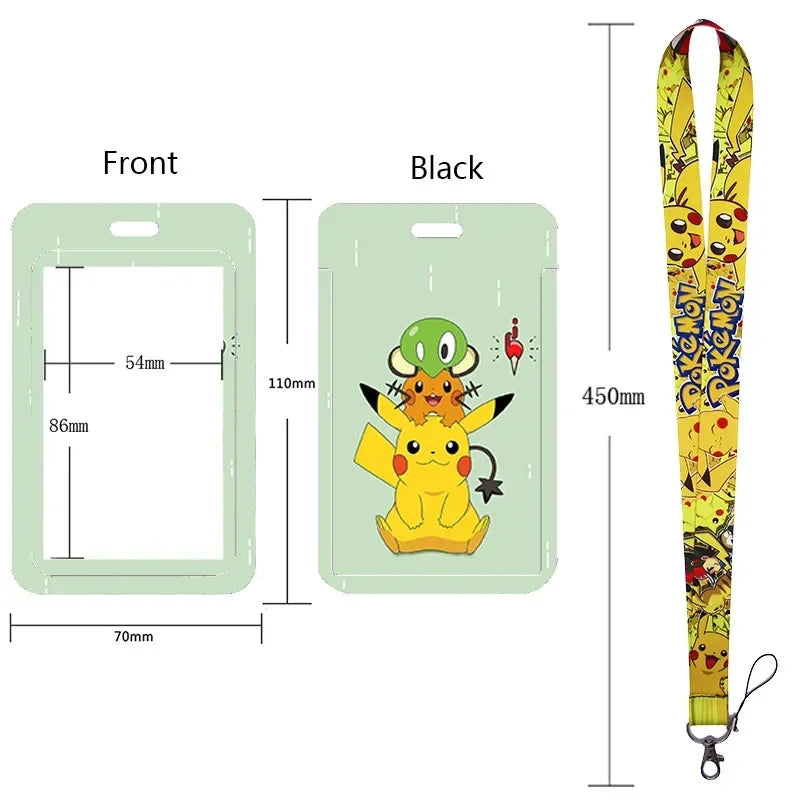 Anime Character Lanyard & Card Holder Set — Stained Glass Art Style | Multiple Variants