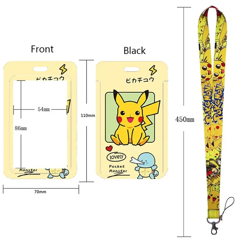 Anime Character Lanyard & Card Holder Set — Stained Glass Art Style | Multiple Variants