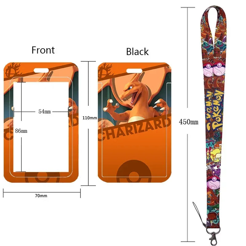 Anime Character Lanyard & Card Holder Set — Stained Glass Art Style | Multiple Variants