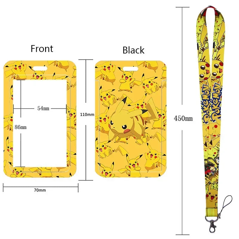 Anime Character Lanyard & Card Holder Set — Stained Glass Art Style | Multiple Variants