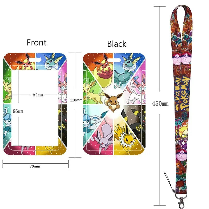 Anime Character Lanyard & Card Holder Set — Stained Glass Art Style | Multiple Variants