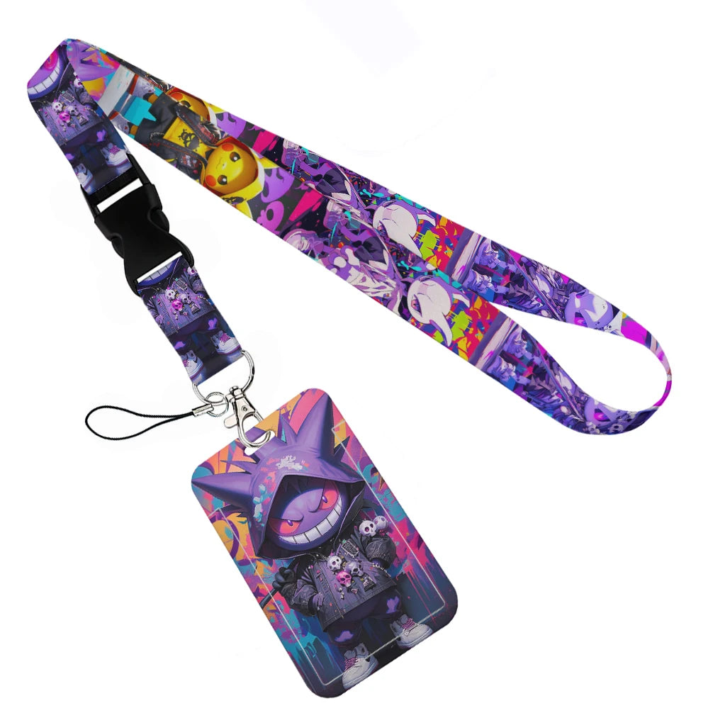 Anime Character Lanyard with Sliding Card Holder — Quick Release | Holds 2 Cards