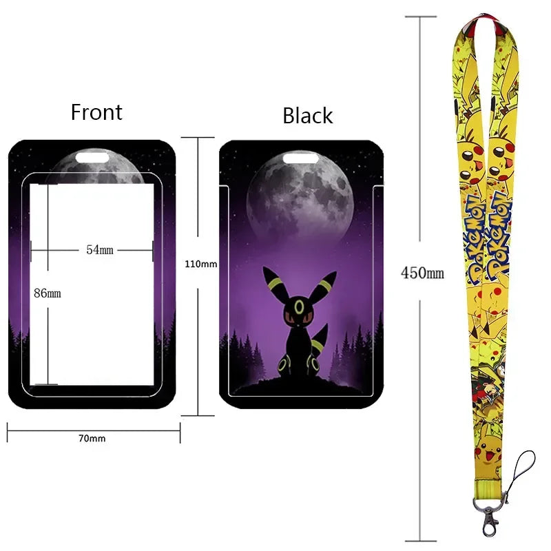 Anime Character Lanyard & Card Holder Set — Stained Glass Art Style | Multiple Variants