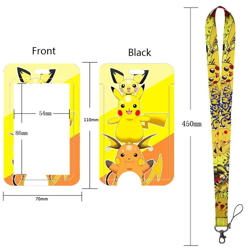 Anime Character Lanyard & Card Holder Set — Stained Glass Art Style | Multiple Variants