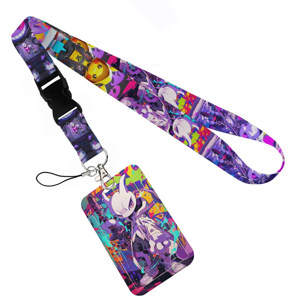 Anime Character Lanyard with Sliding Card Holder — Quick Release | Holds 2 Cards