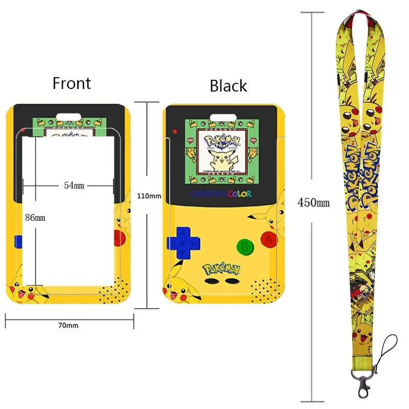 Anime Character Lanyard & Card Holder Set — Stained Glass Art Style | Multiple Variants