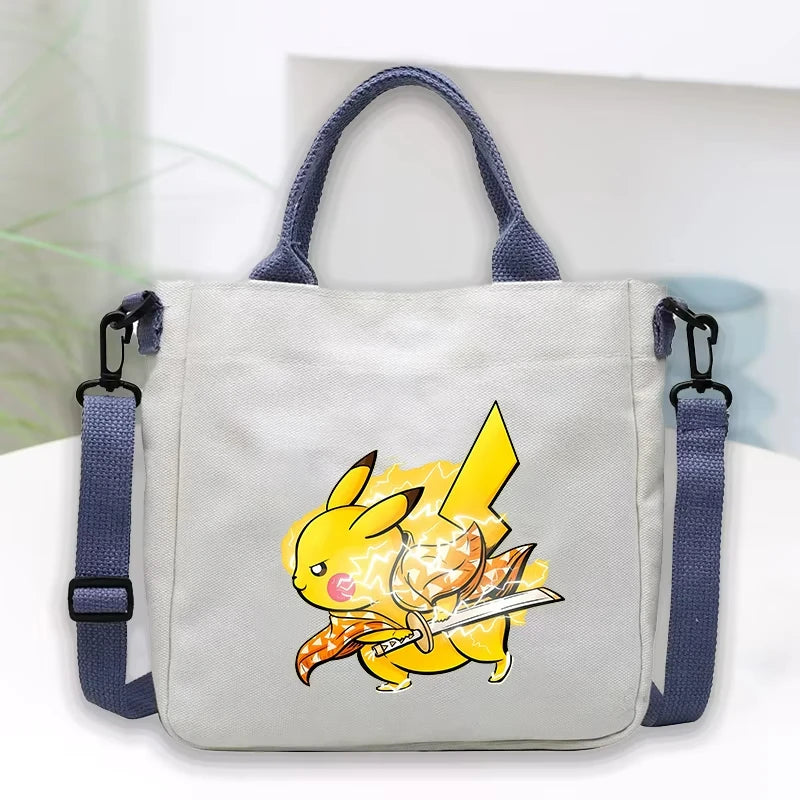 Kawaii Anime Character Canvas Tote Bag — Crossbody & Top Handle | Multiple Variants