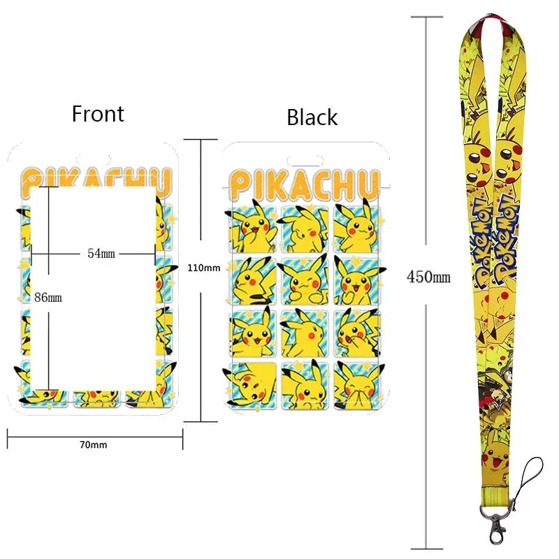 Anime Character Lanyard & Card Holder Set — Stained Glass Art Style | Multiple Variants