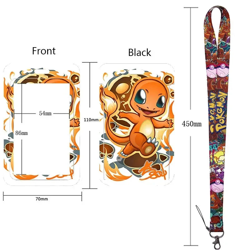 Anime Character Lanyard & Card Holder Set — Stained Glass Art Style | Multiple Variants