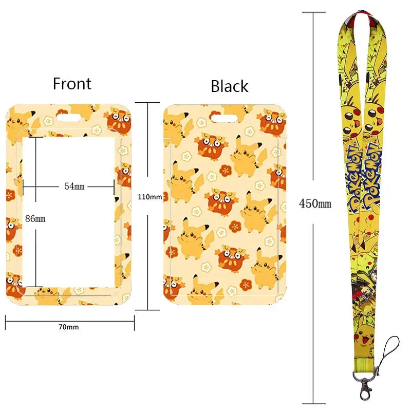 Anime Character Lanyard & Card Holder Set — Stained Glass Art Style | Multiple Variants