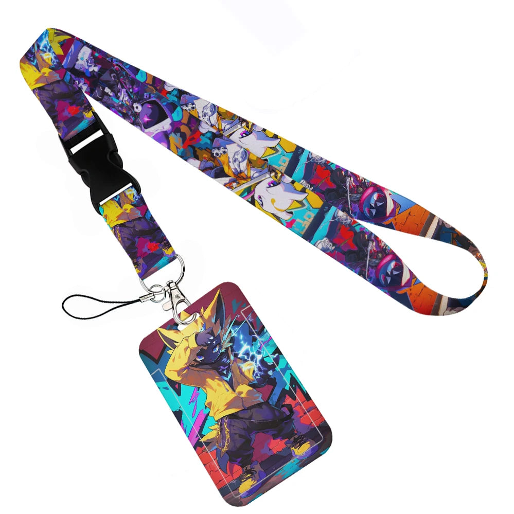 Anime Character Lanyard with Sliding Card Holder — Quick Release | Holds 2 Cards