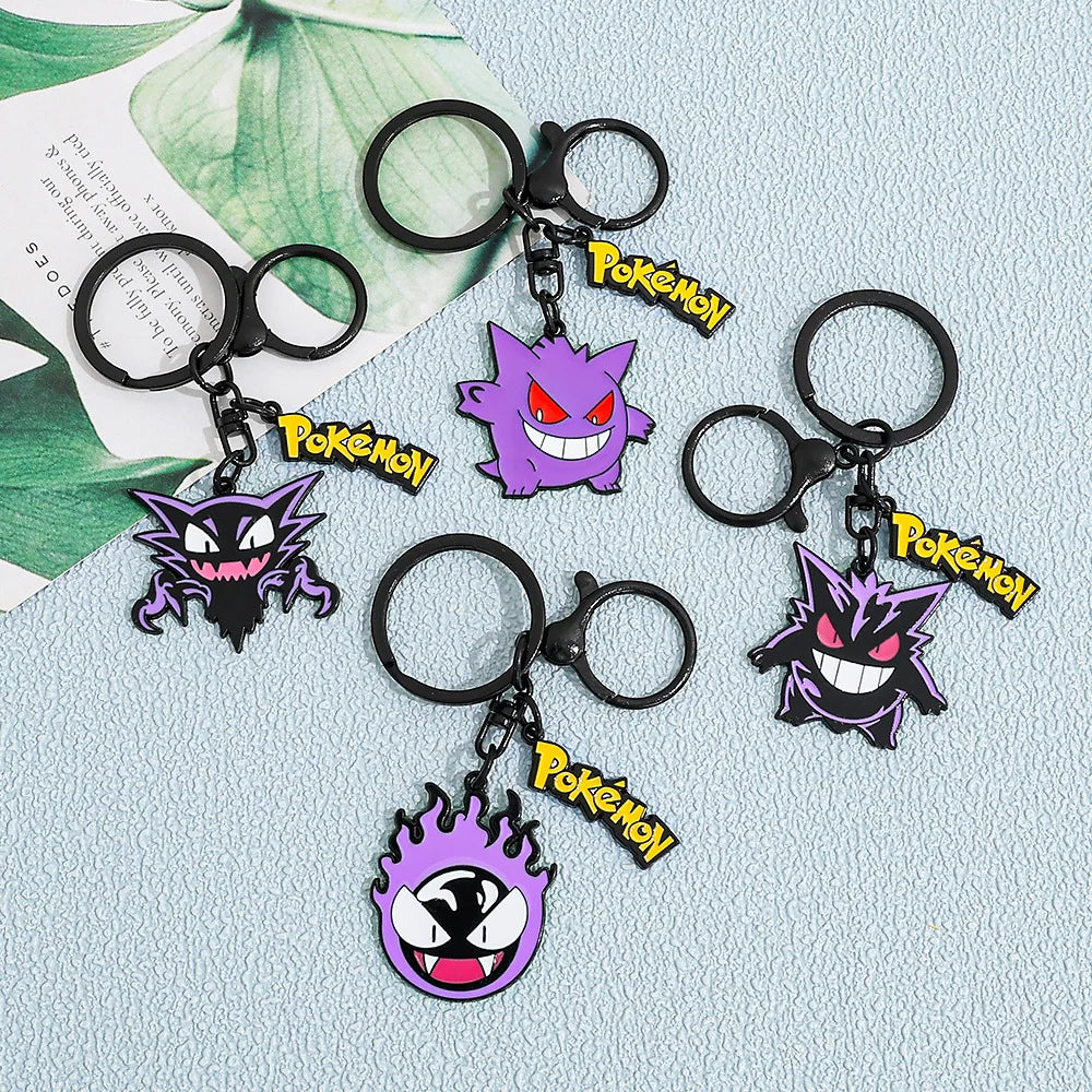 Anime Gengar Keychain New Cute Anime Cartoon Kids Schoolbag Decoration Kawaii KeyRing Festival Surprise Gifts