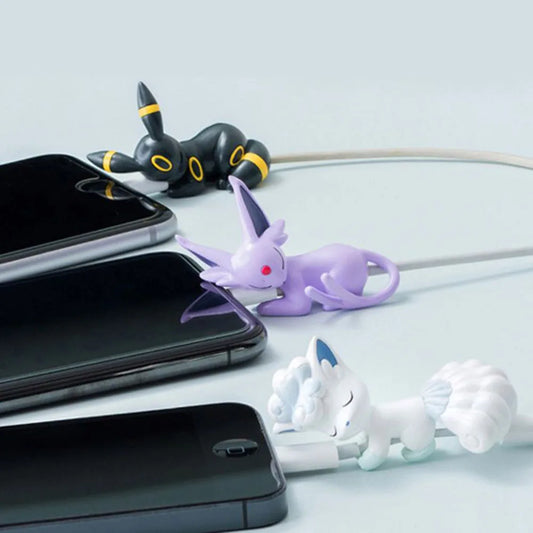 Kawaii Anime Character Cable Protector — Sleeping Figure Cord Saver | Multiple Variants