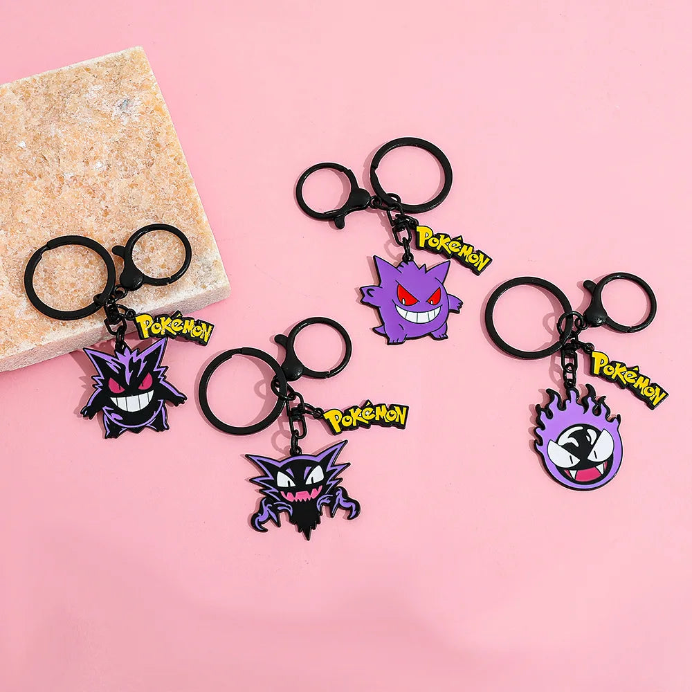 Anime Gengar Keychain New Cute Anime Cartoon Kids Schoolbag Decoration Kawaii KeyRing Festival Surprise Gifts