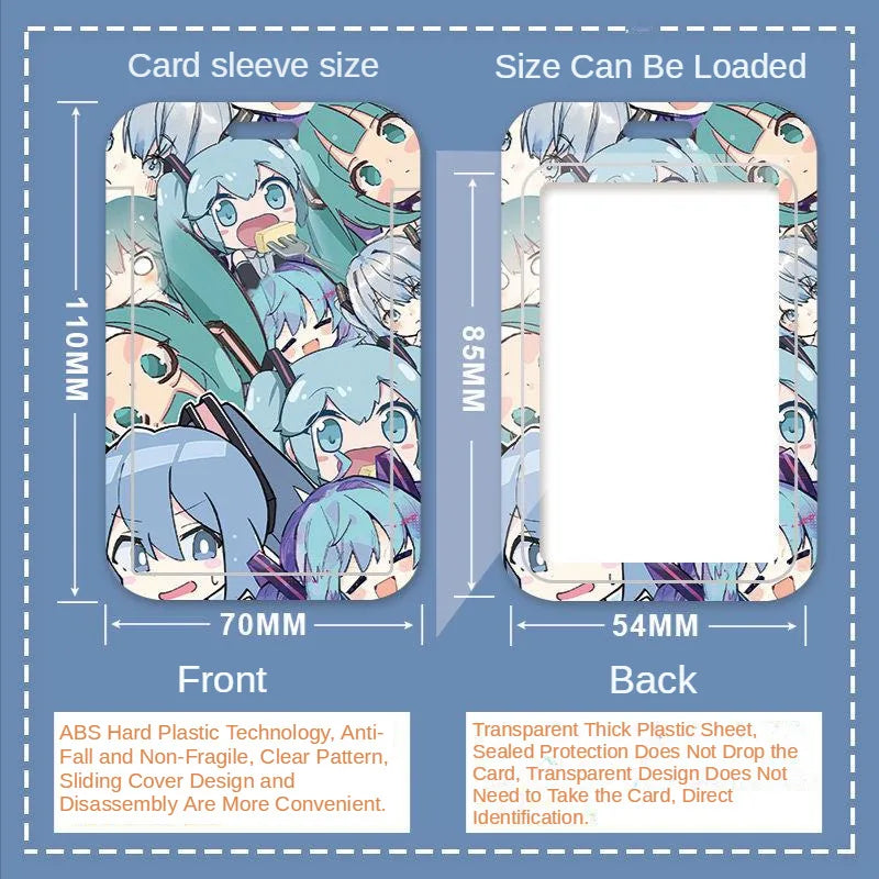 Anime Character Lanyard & Card Holder Set — Stained Glass Art Style | Multiple Variants
