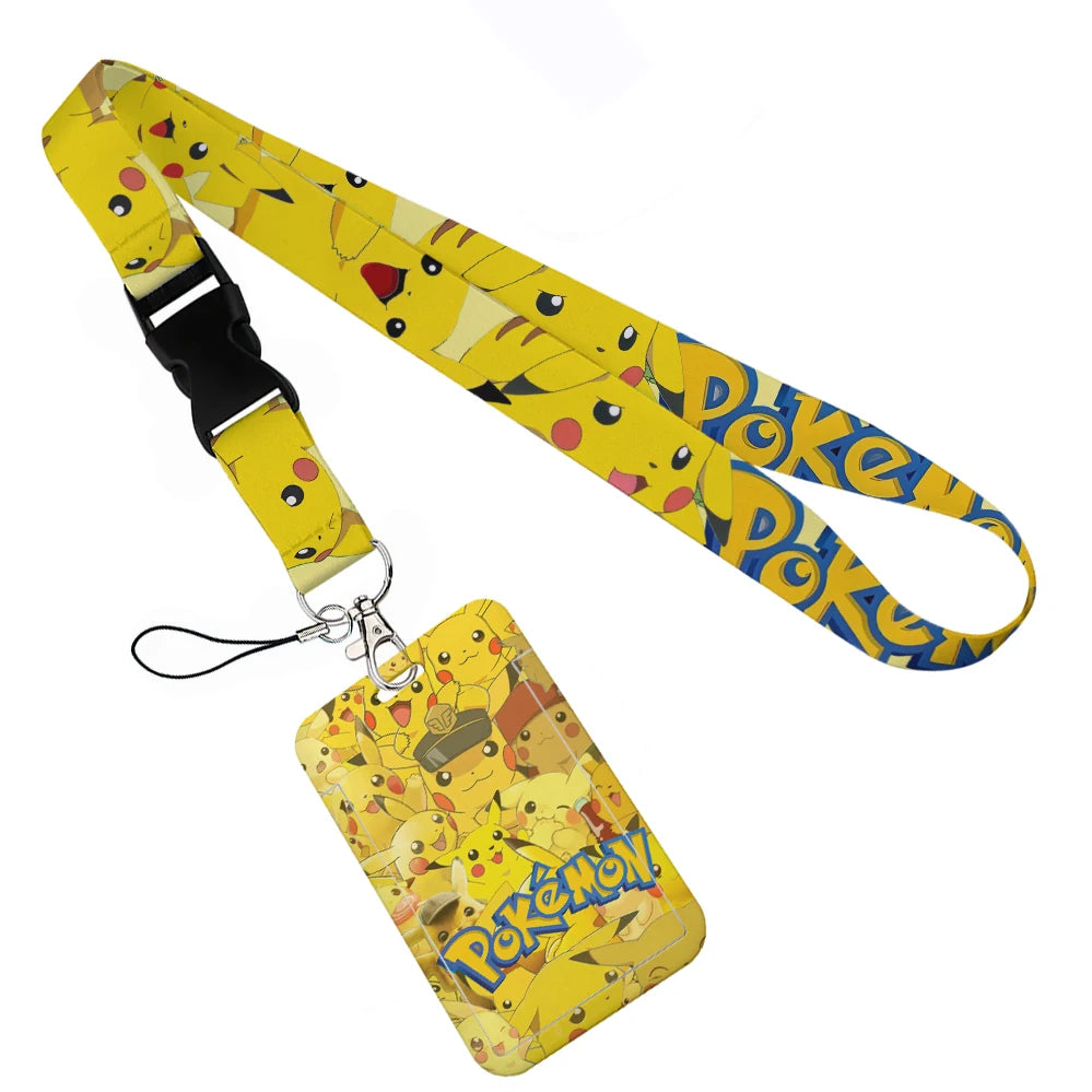 Anime Character Lanyard with Sliding Card Holder — Quick Release | Holds 2 Cards