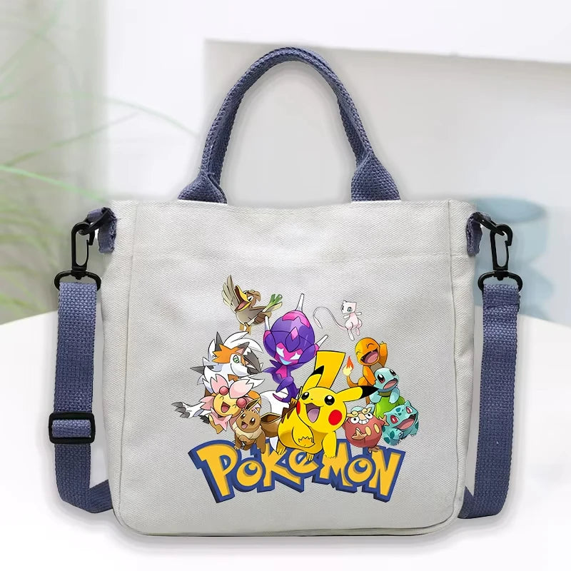 Kawaii Anime Character Canvas Tote Bag — Crossbody & Top Handle | Multiple Variants