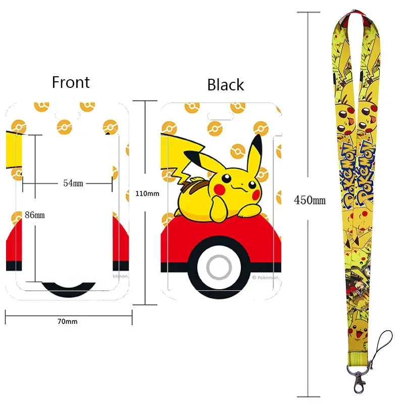 Anime Character Lanyard & Card Holder Set — Stained Glass Art Style | Multiple Variants