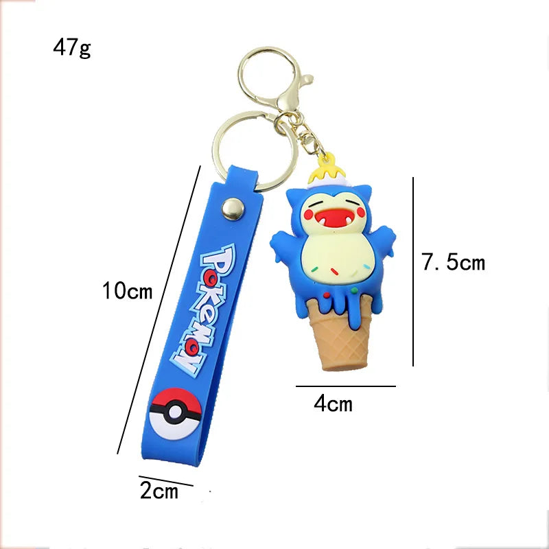 Ice Cream Cone Character Keychain — Cute Rubber Figure Charm