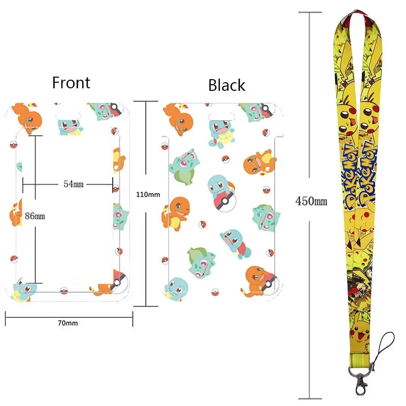 Anime Character Lanyard & Card Holder Set — Stained Glass Art Style | Multiple Variants