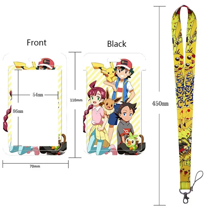 Anime Character Lanyard & Card Holder Set — Stained Glass Art Style | Multiple Variants