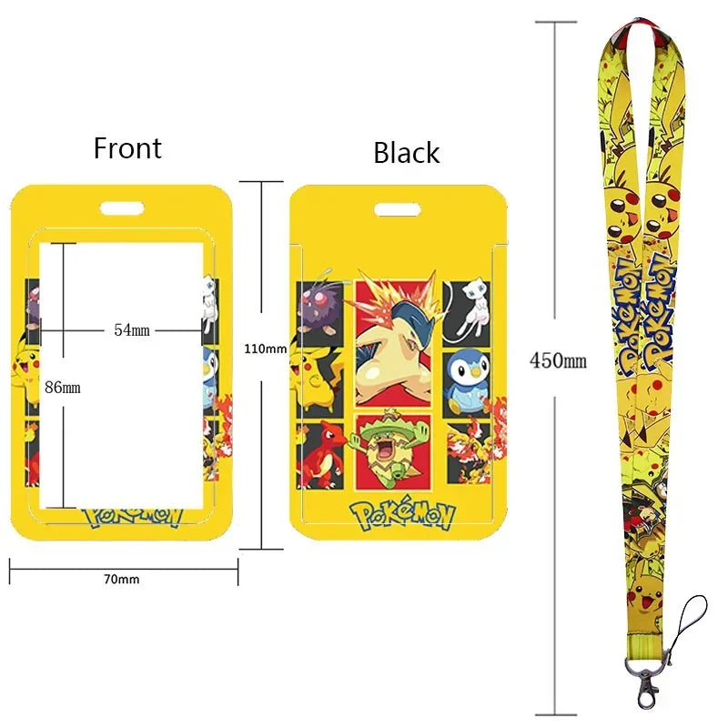 Anime Character Lanyard & Card Holder Set — Stained Glass Art Style | Multiple Variants