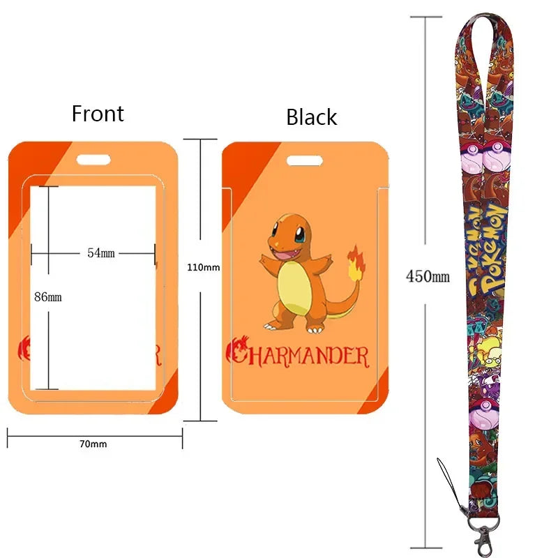 Anime Character Lanyard & Card Holder Set — Stained Glass Art Style | Multiple Variants