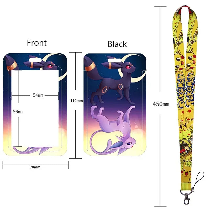 Anime Character Lanyard & Card Holder Set — Stained Glass Art Style | Multiple Variants