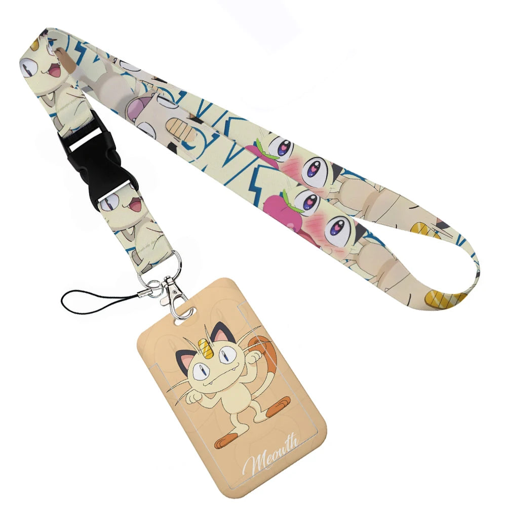 Anime Character Lanyard with Sliding Card Holder — Quick Release | Holds 2 Cards